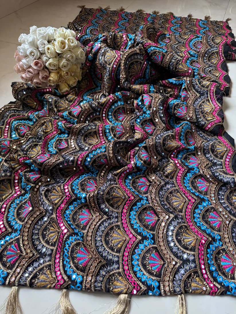 Luxury Khaddar Shawl | Full Embroidered Shawl | Festive Wear