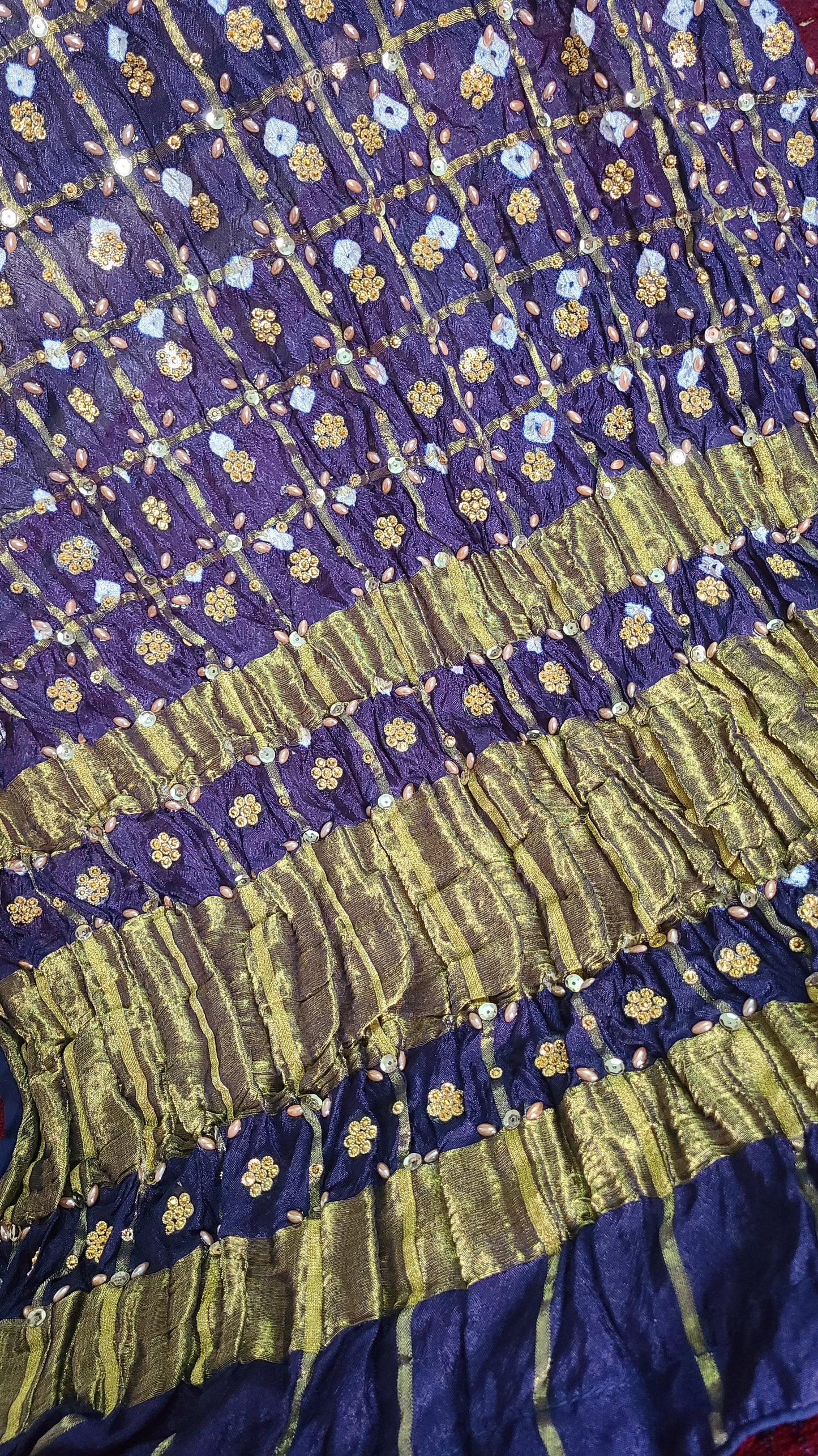 Chunri Gajji Silk Dupatta | Festive Favorite | Navy Blue