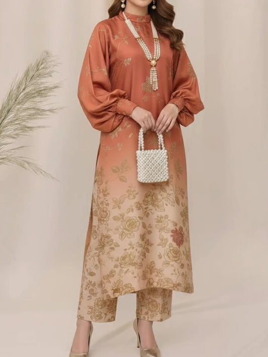 Digital Printed Silk 3pc Suit | Beautiful Suit