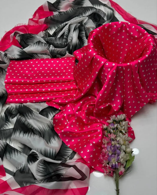Digital Printed Silk 3pc Suit | Beautiful Suit
