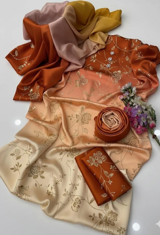 Digital Printed Silk 3pc Suit | Beautiful Suit